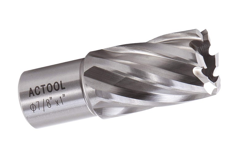 ACTOOL 7/8" Diameter Ã— 1" Depth of Cut HSS ANNULAR Cutter with 3/4'' Weldon Shank - Image 1